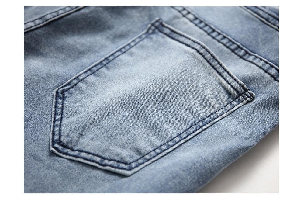 Ripped Denim Jumpsuit Jeans for Men. Blue & Black color CIRCUS STORE