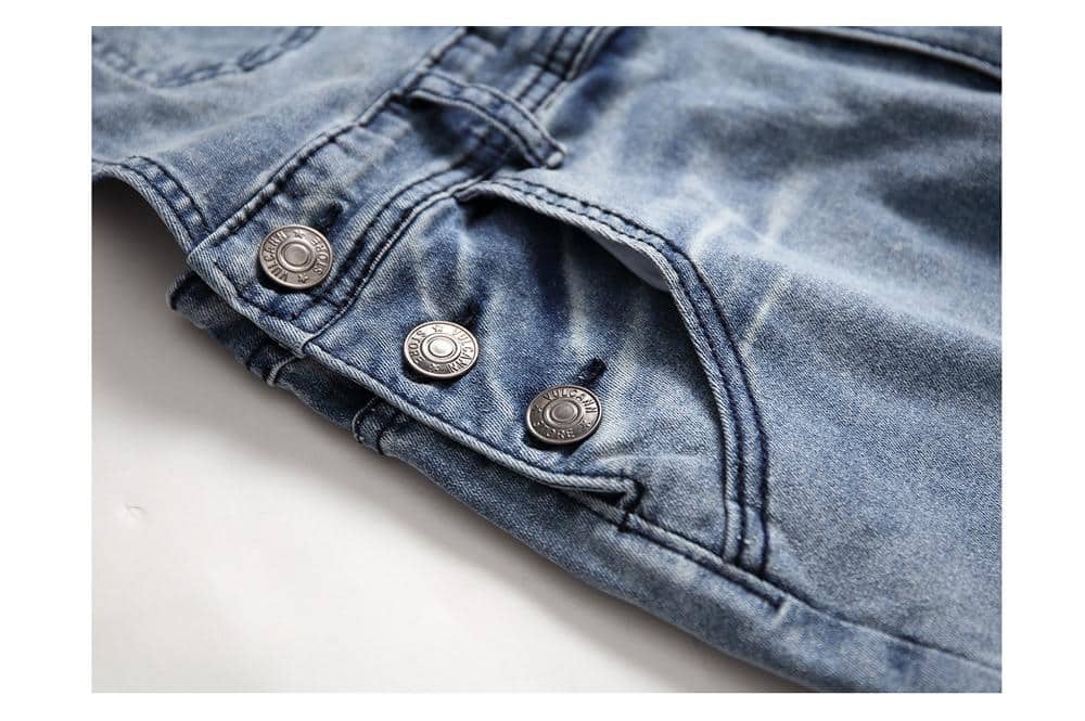 Ripped Denim Jumpsuit Jeans for Men. Blue & Black color CIRCUS STORE