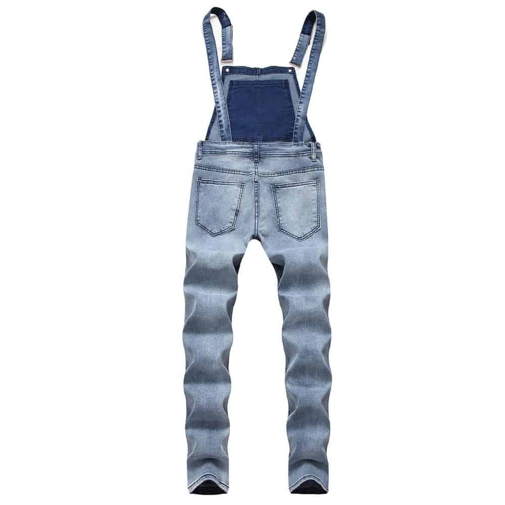 Ripped Denim Jumpsuit Jeans for Men. Blue & Black color CIRCUS STORE