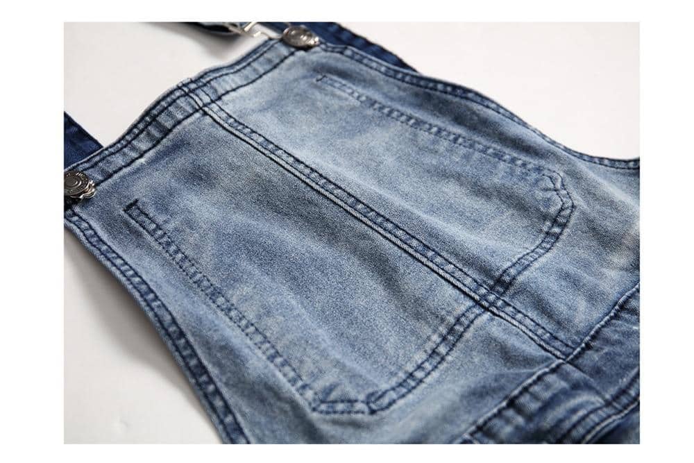 Ripped Denim Jumpsuit Jeans for Men. Blue & Black color CIRCUS STORE