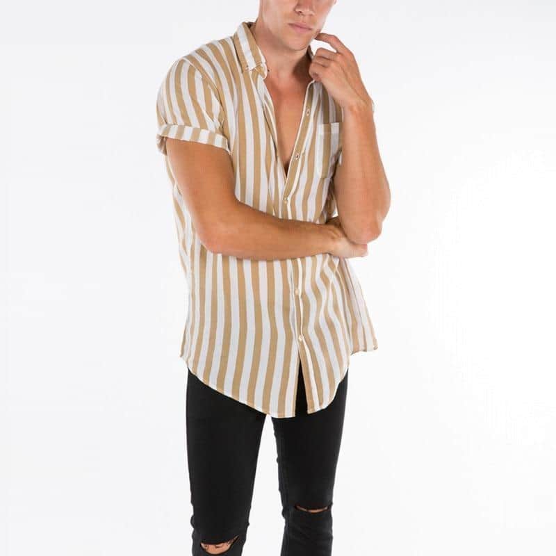 Men shirts, striped thin (Red, Yellow & Grey) CIRCUS STORE