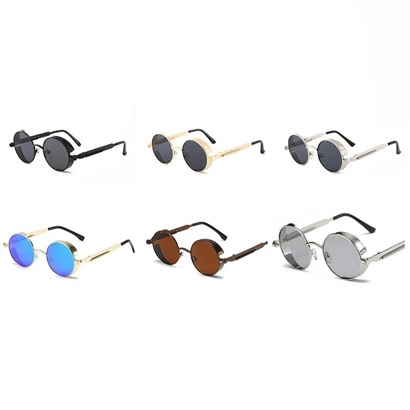 Men Retro Round Sunglasses