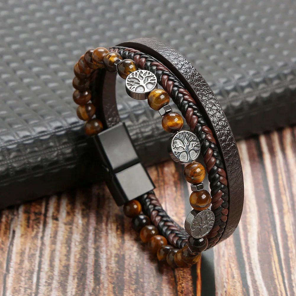 Alloy buckle leather bracelet