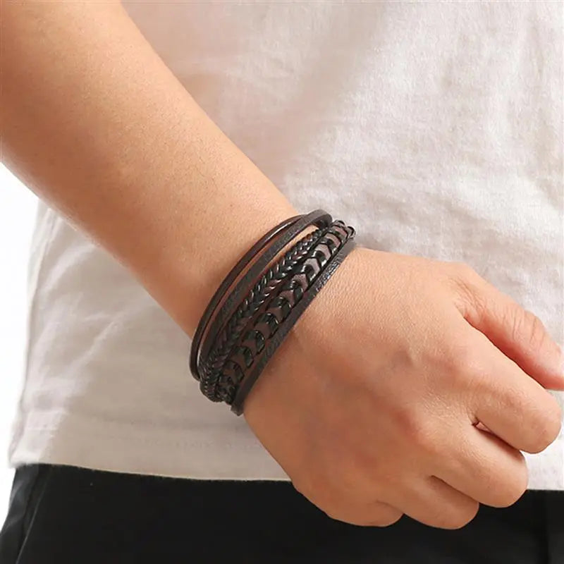 Hand-Woven Leather Bracelet