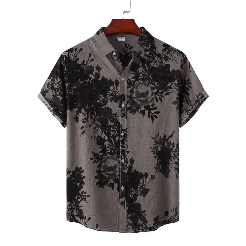 Mens Retro Splash Ink Print Shirt