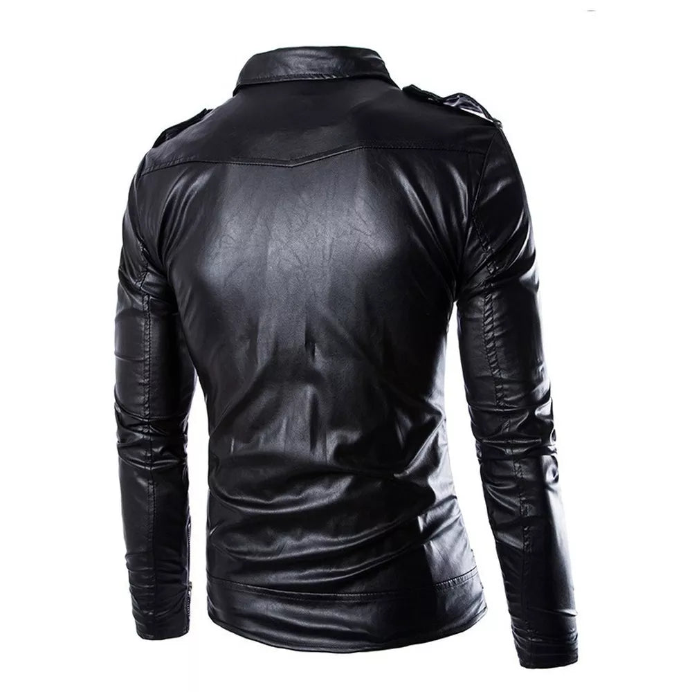 Motorcycle Slim Leather Jacket