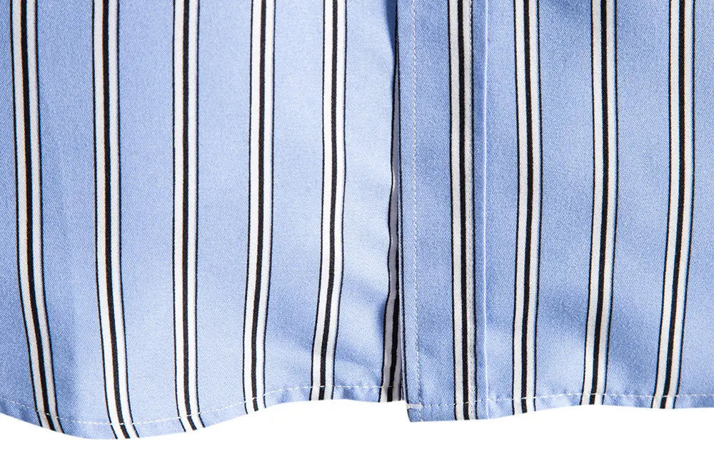 Men Blue Striped  Shirt