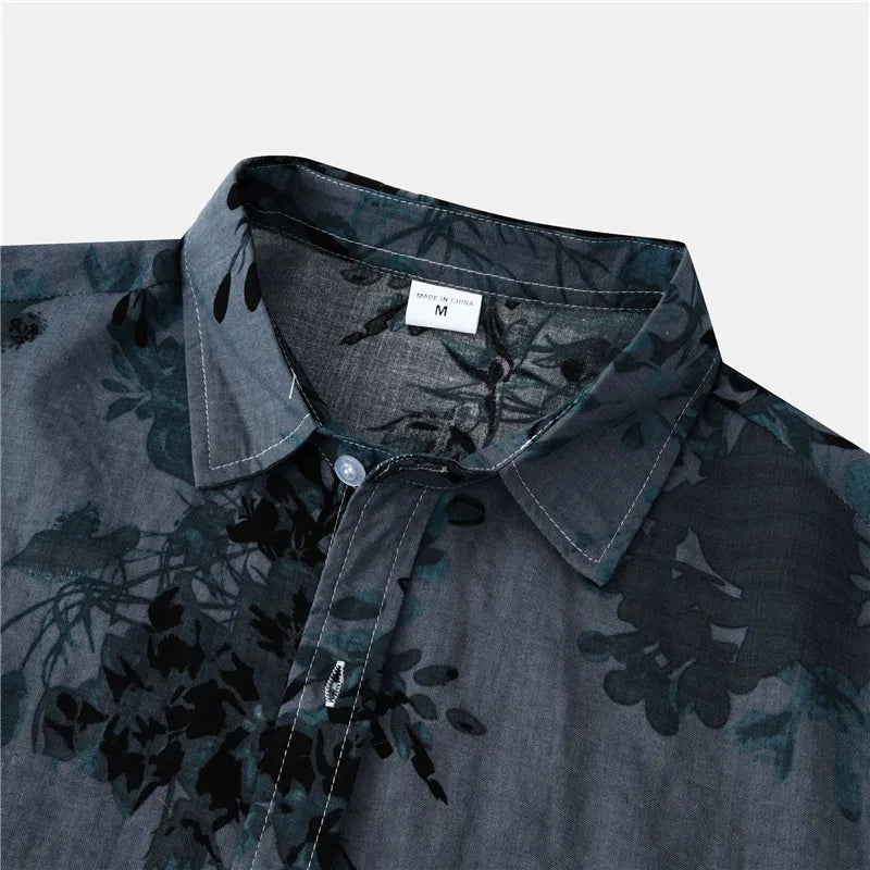 Mens Retro Splash Ink Print Shirt