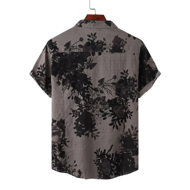 Mens Retro Splash Ink Print Shirt