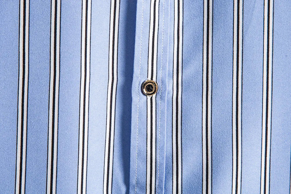 Men Blue Striped  Shirt