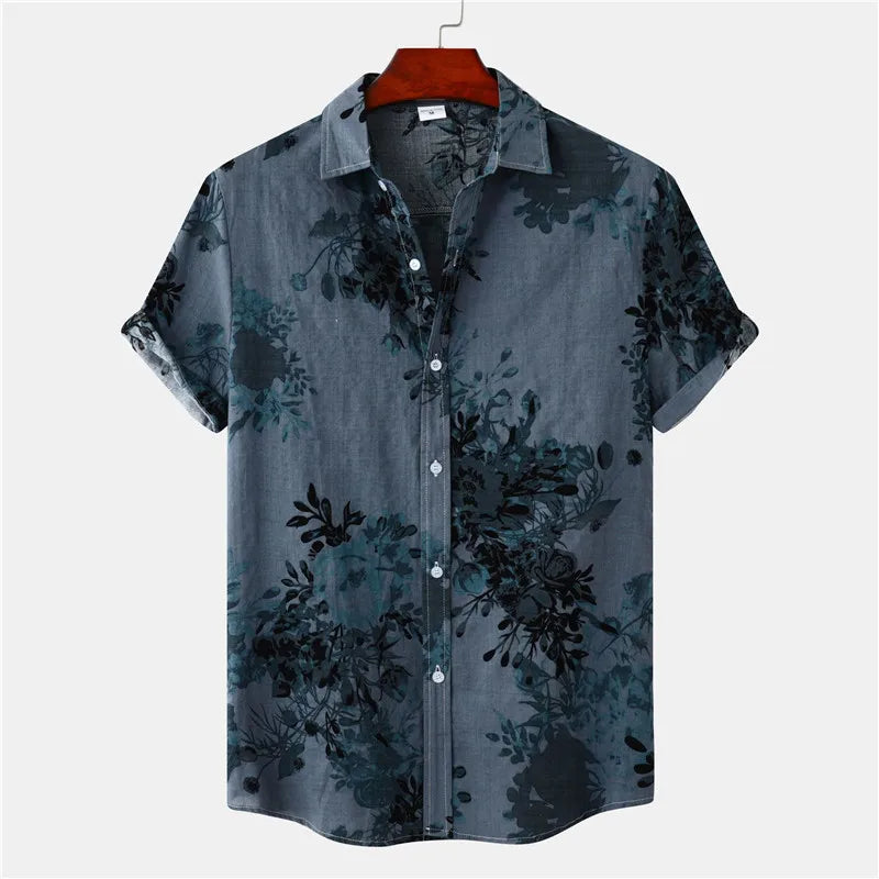 Mens Retro Splash Ink Print Shirt