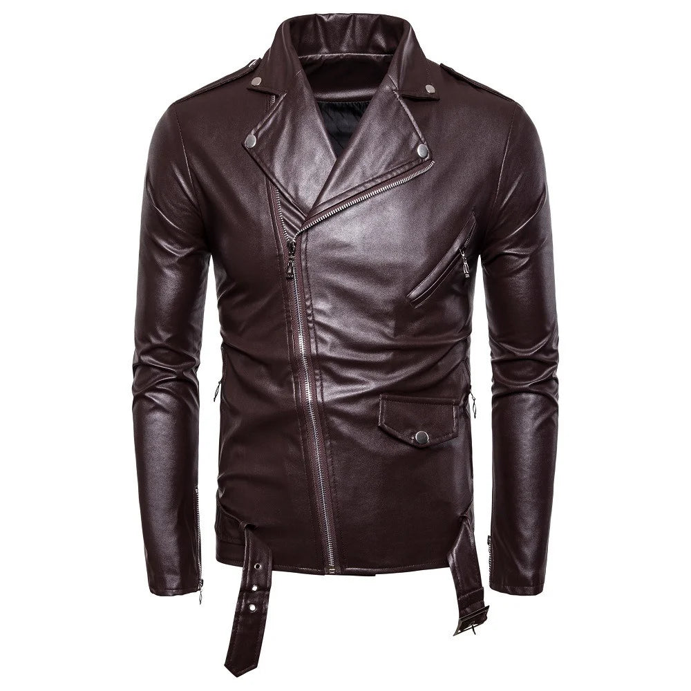 Motorcycle Slim Leather Jacket