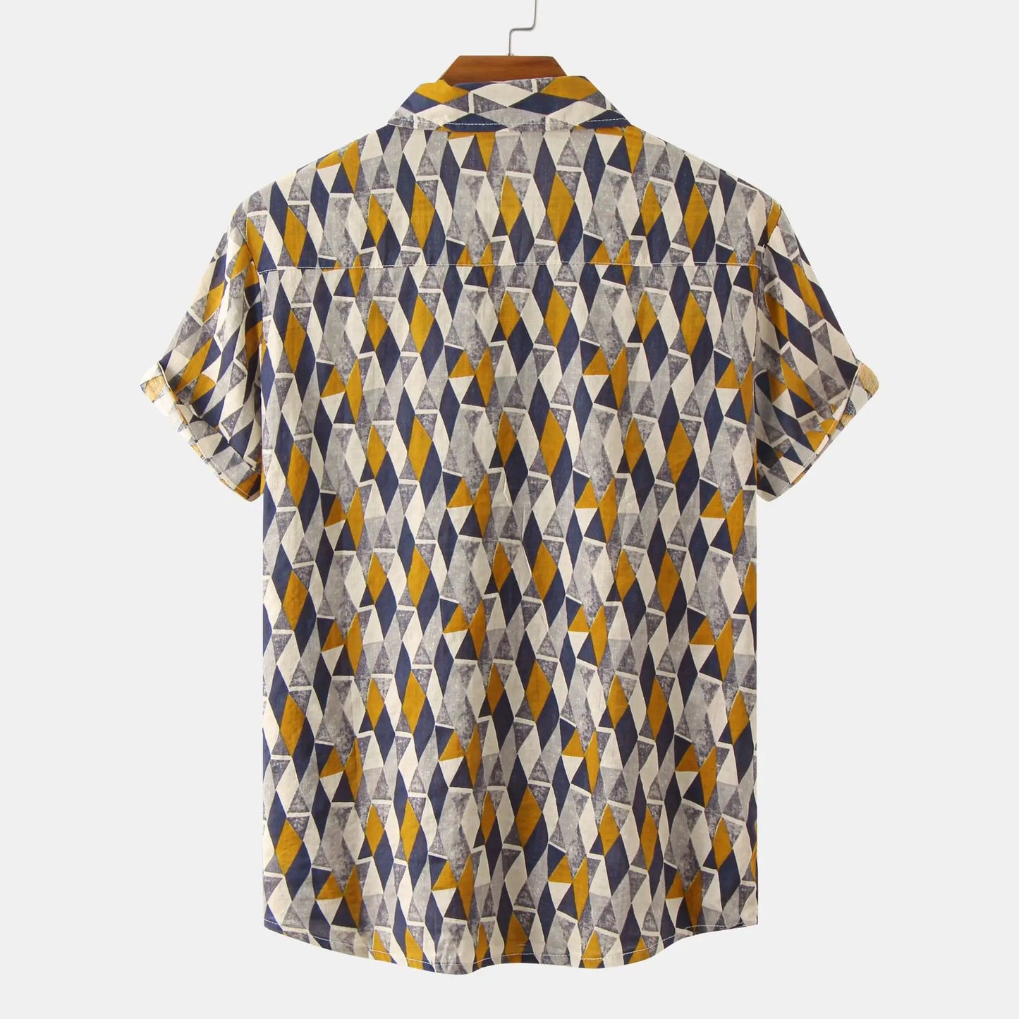 Funky Plaid Print Hawaiian Shirt Men